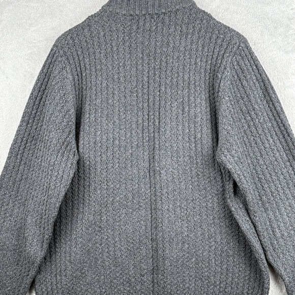 Eddie Bauer Henley Sweater Mens‎ M Gray Cotton Fisherman Heavy Classic Grunge - Picture 5 of 10